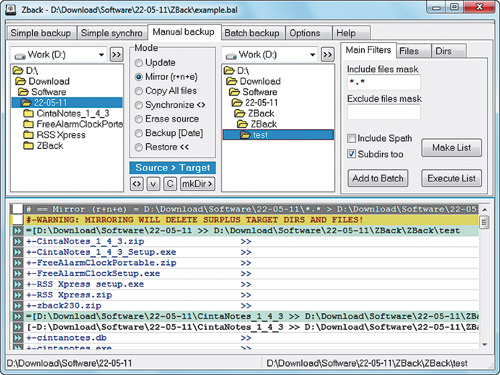 Средство бэкапа данных Zback 2.30.1.b